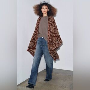 Zara jacquard open cape